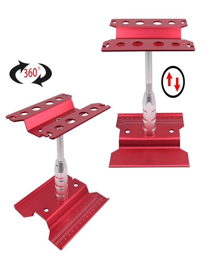 Treehobby Aluminum Alloy RC Car Work Stand Repair Workstation 360 Degree Rotation Lift Or Lower Compatible with traxxas TRX-4 Axial SCX10 D90 HSP HPI 1/8 1/10 1/12 Scale RC Crawler Car (Red) - Image 2